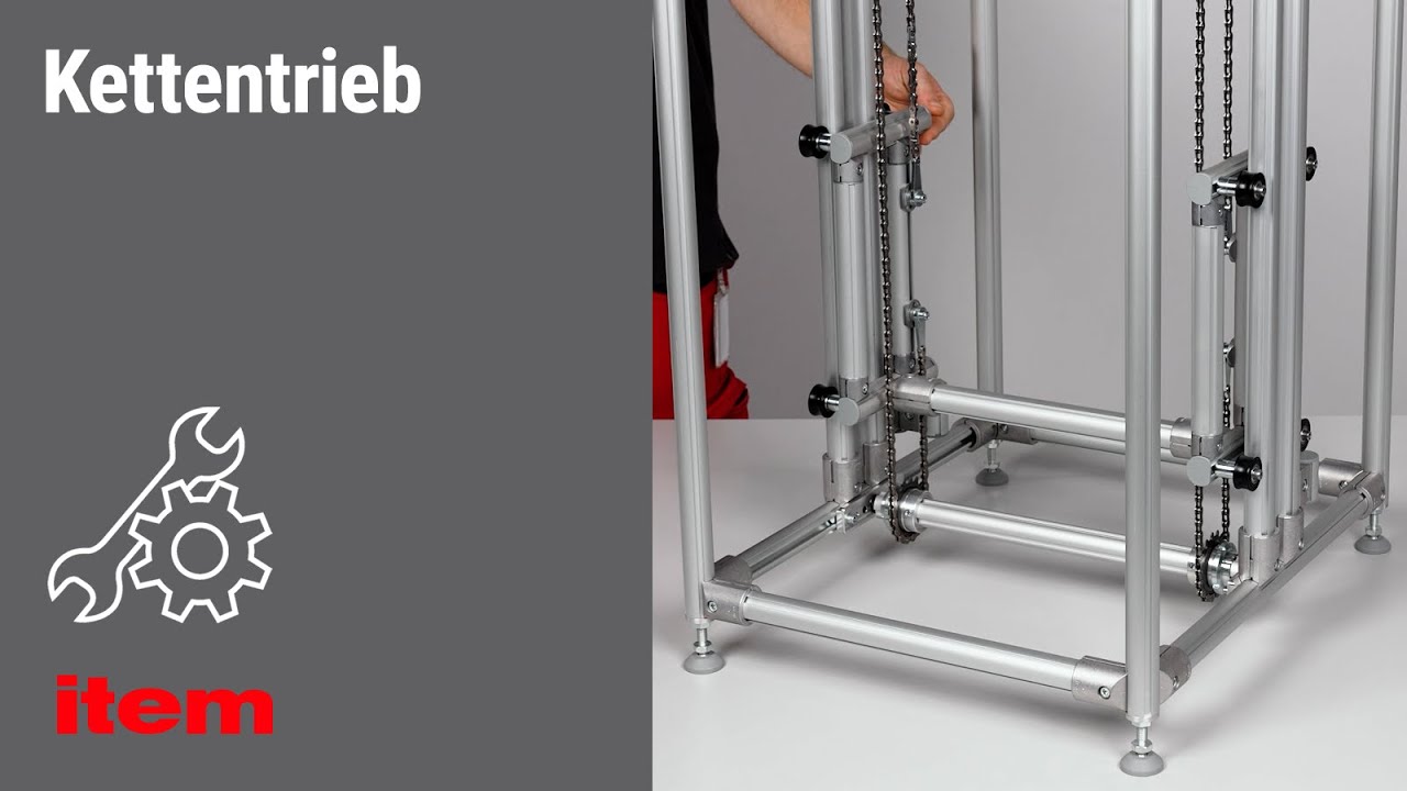 Wie montiert man den item Kettentrieb in einer Karakuri/LCA-Anwendung Schritt für Schritt?