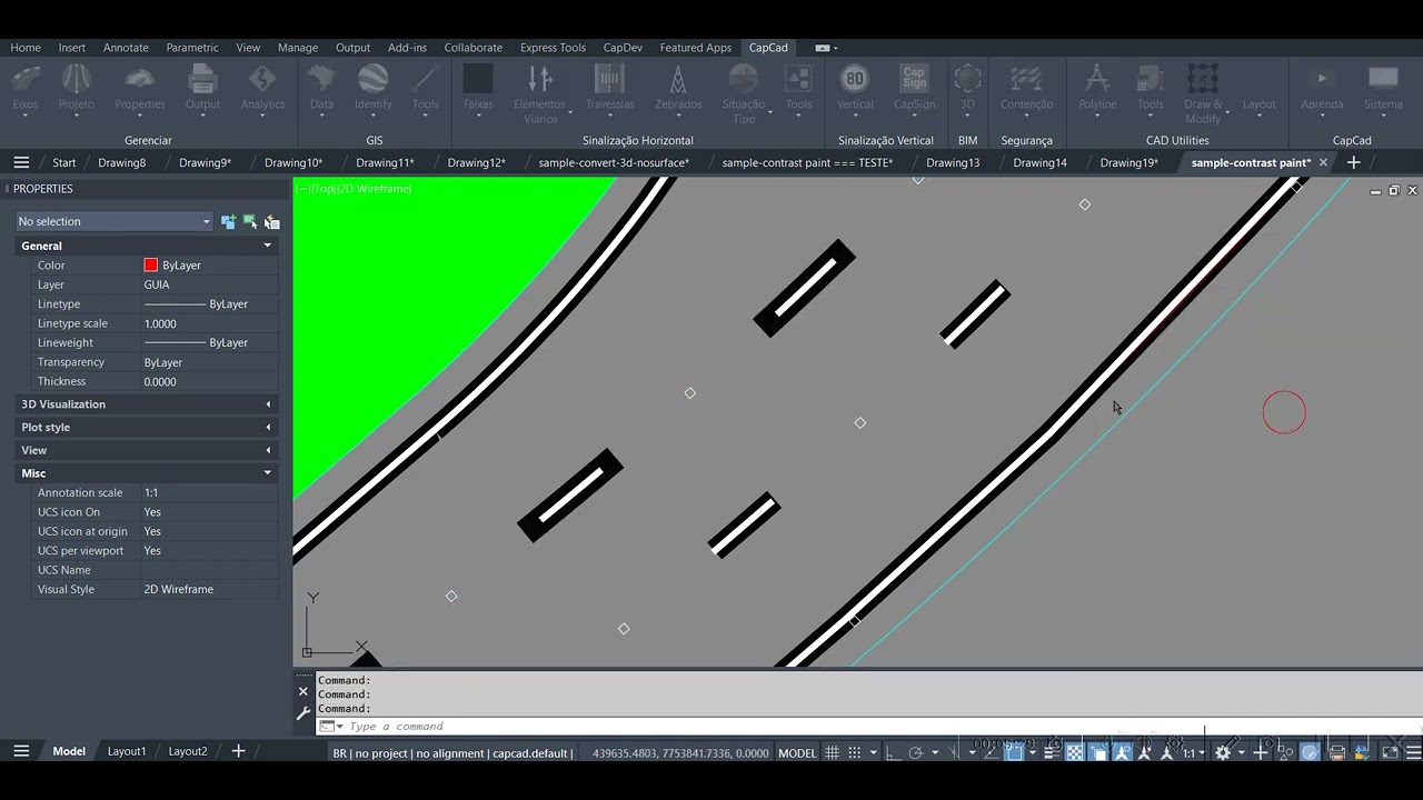 CapCad: Projetando pintura de contraste
