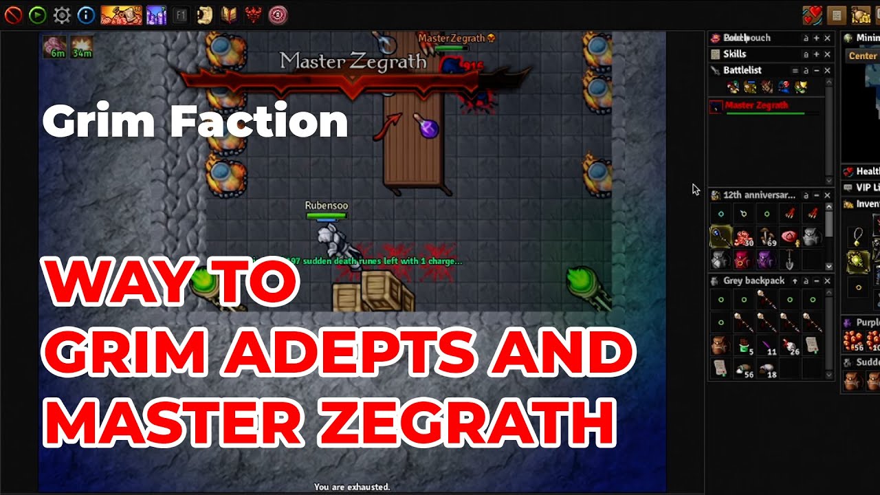 Way to Grim Adepts and Master Zegrath! | Medivia Online