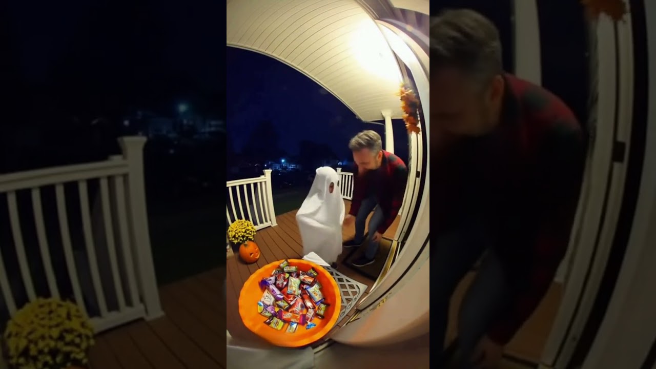 Funniest Trick-or-Treat Moment: Tiny Ghost Takes a Tumble, Keeps Going 