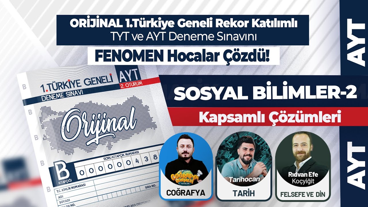 Orijinal Yayınları Türkiye Geneli Denemesi Sosyal Bilimler 2 Çözümleri @cografyagurmesi @tarihocan