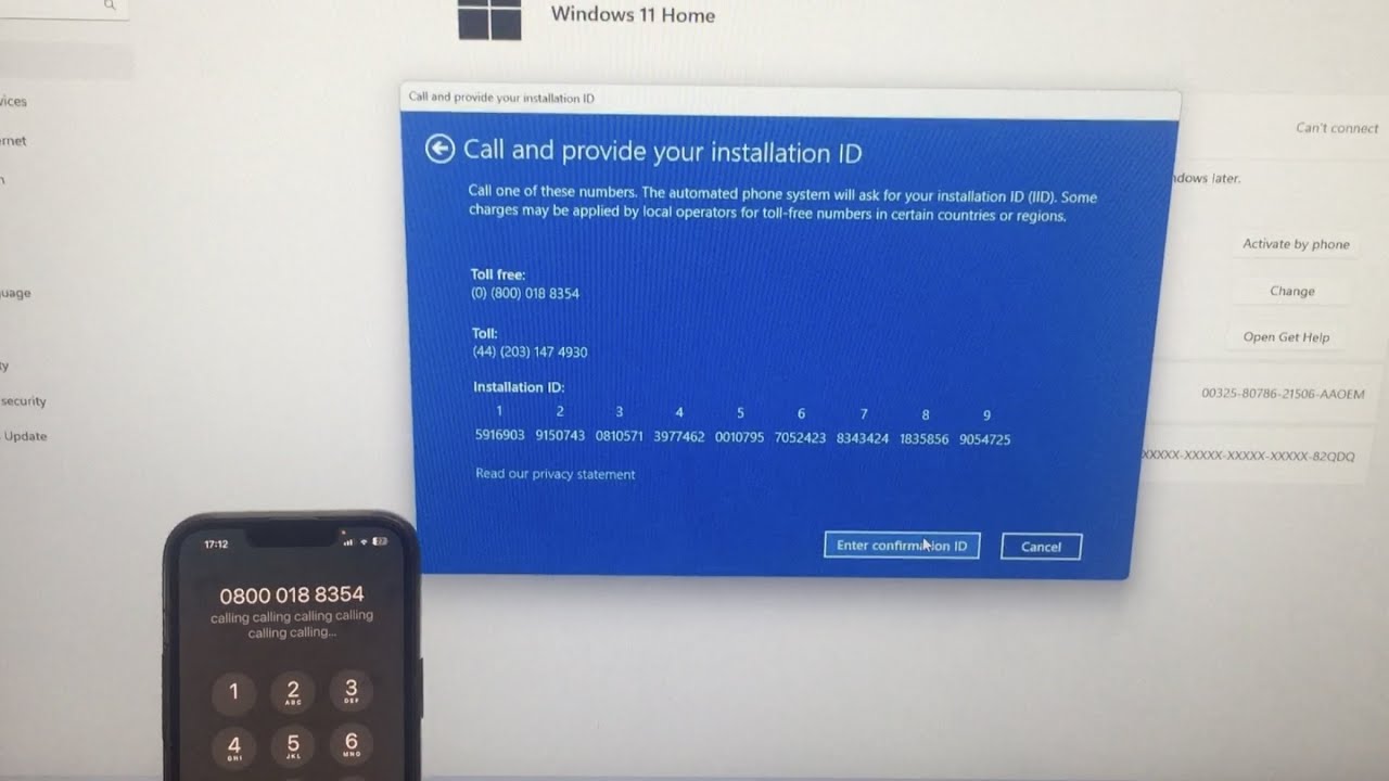Activating Windows 11 Over the Phone!