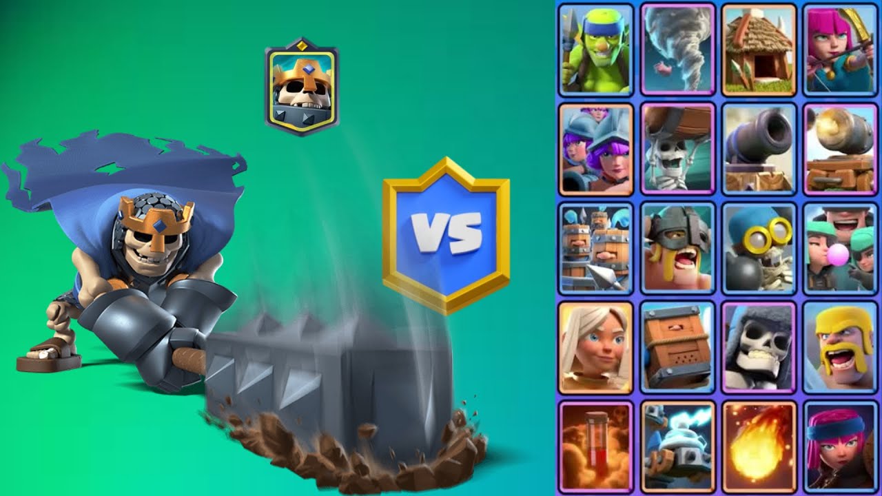REY ESQUELETO vs TODAS LAS CARTAS | OBJETIVOS TERRESTRES | Clash Royale