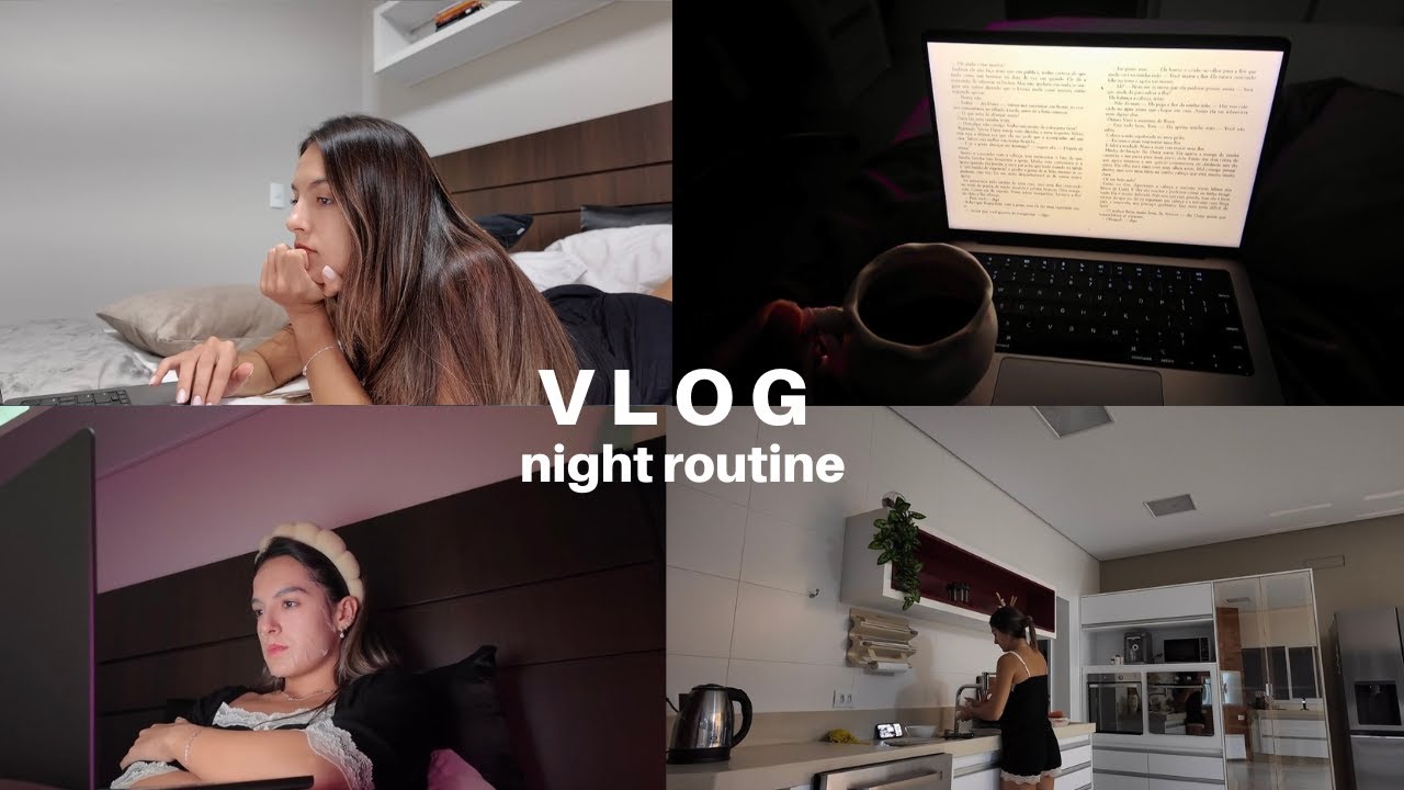 night routine vlog 🌙 auto cuidado, skin care, leitura, bebida conforto e mais