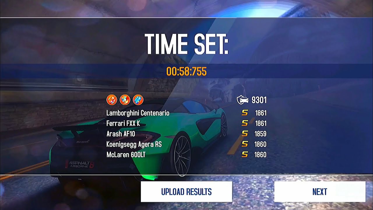 Asphalt 8 - Gauntlet Mode - Avalanche Alley - 58.755