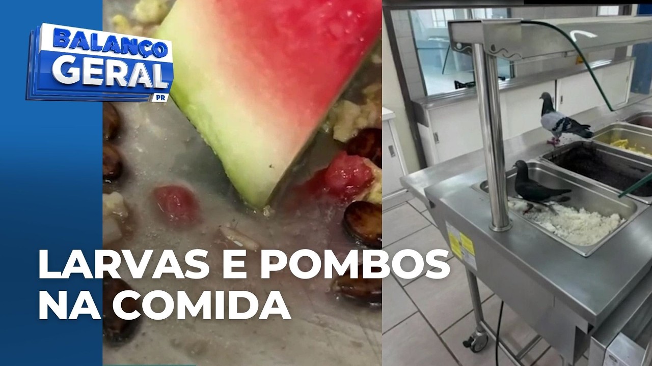 Mães de alunos denunciam pombos e larvas registrados no refeitório de colégio no Paraná