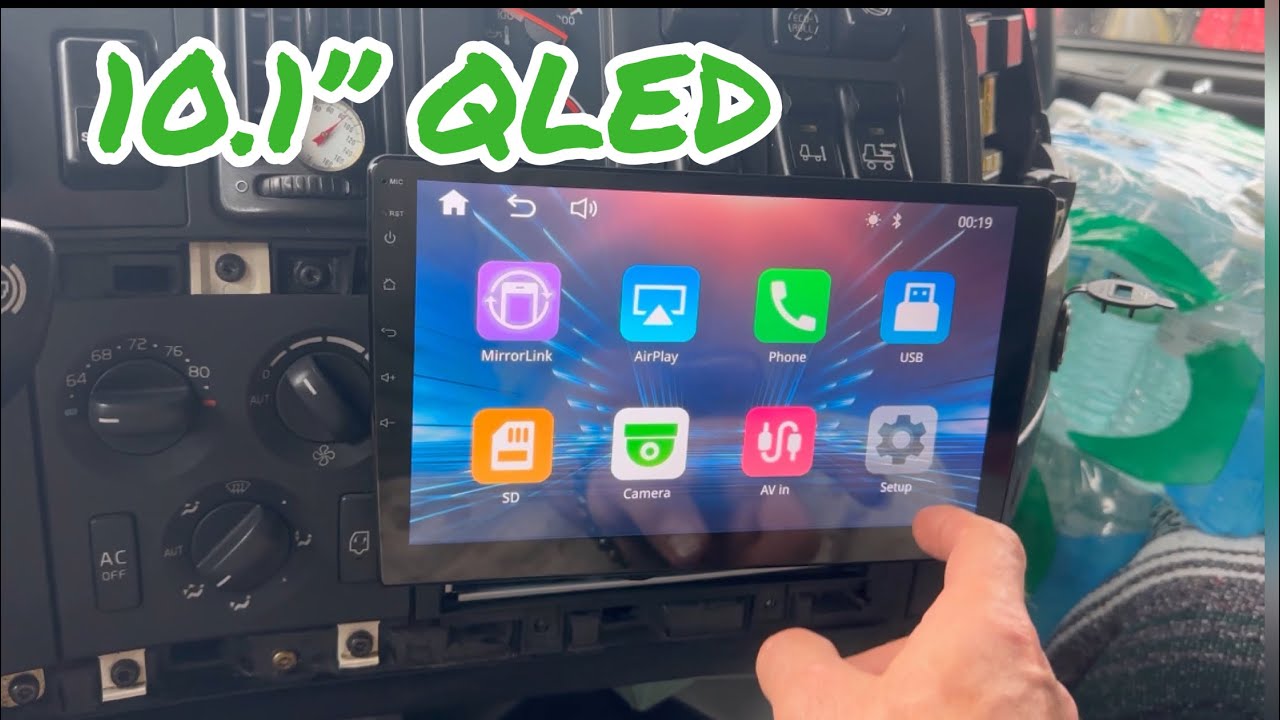 Volvo VNL780 trucking - Installing new 10.1” QLED Double Din CarPlay and Android Auto Car Radio