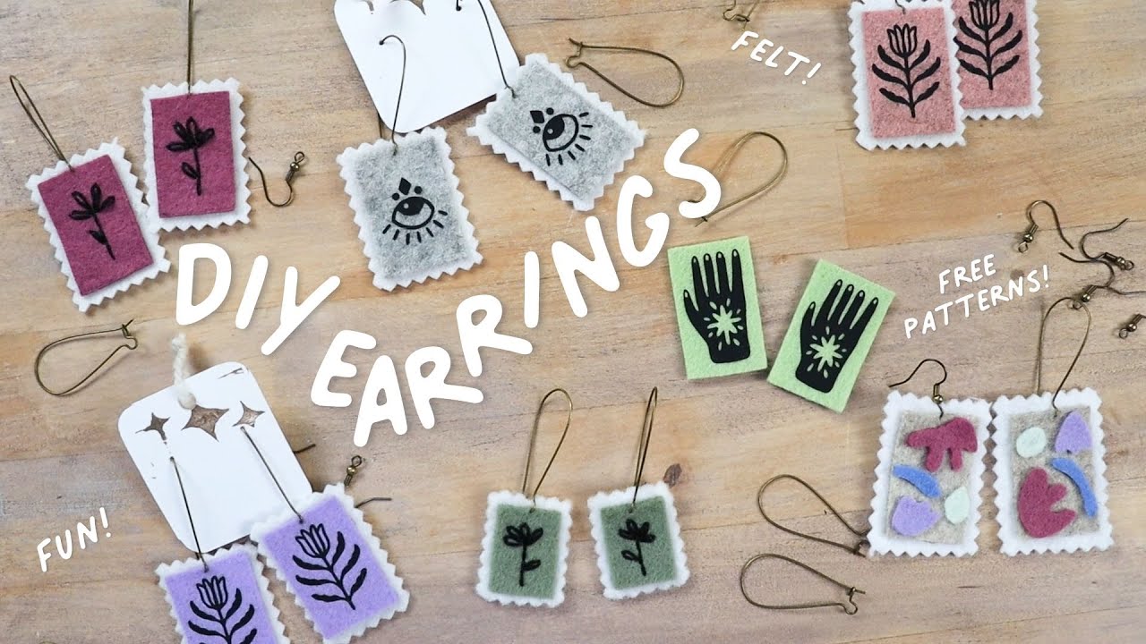 DIY Felt Postage Stamp Earring Tutorial | Easy Jewelry Crafts