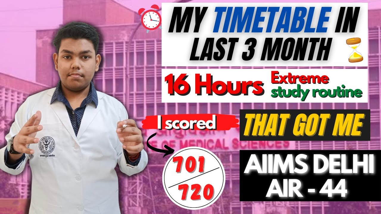 My Time table in last 3 month that got me AIIMS DELHI Score 700+ in NEET #aiimsdelhi #neet2023