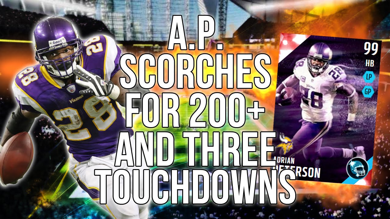 99 Positional Adrian Peterson Debut!200+ yards & 3 TD's!::-XBOX ONE Madden 16 Ultimate Team