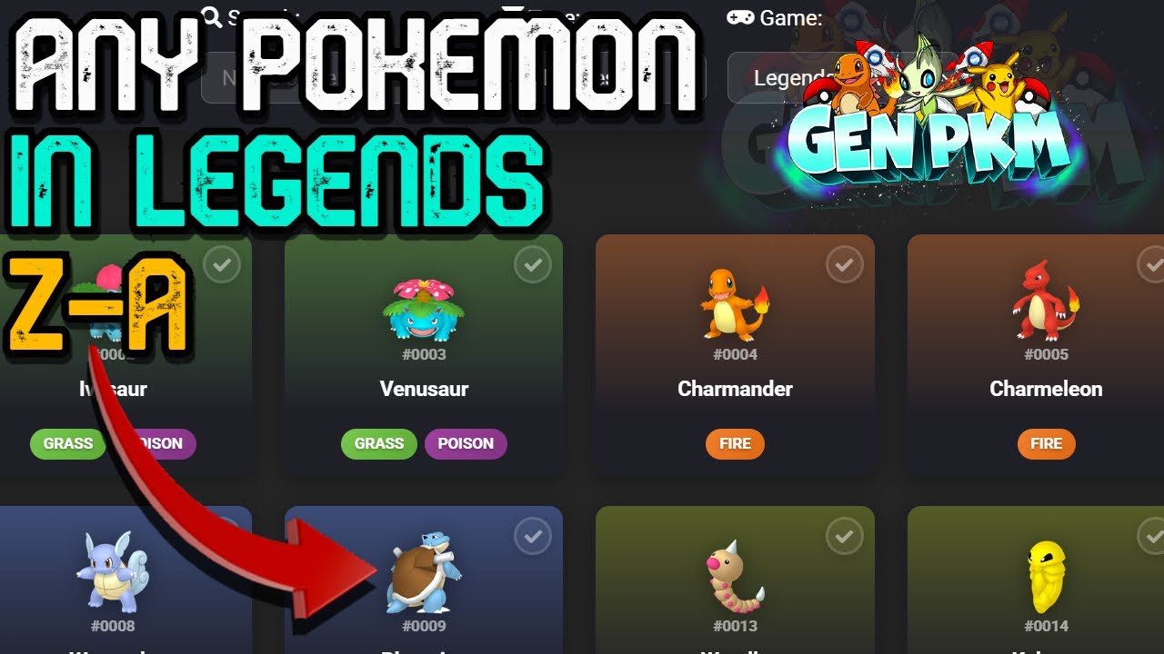 How to use the Pokedex Feature on GenPkm to get ANY Pokemon in Legends ZA