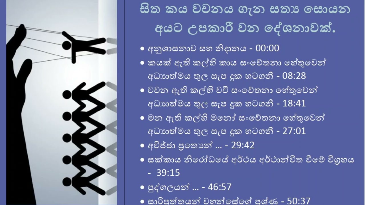 සිත කය වචනය ගැන සත්‍ය සොයන අයට උපකාරී වන දේශනාවක් - සඤ්චෙතනා සූත්‍රය.