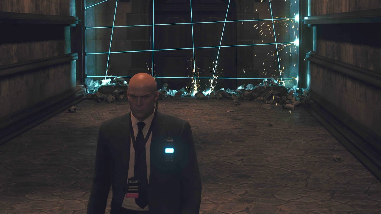 Hitman - Агент 47 выживает в лазерной комнате (отсылка к Resident Evil)