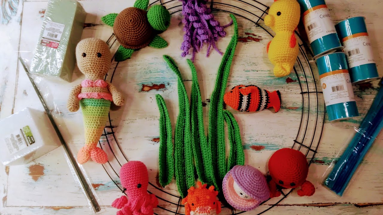 Crochet Seaweed * Under The Sea Wreath * Crochet Fair Project * Watch Me Crochet