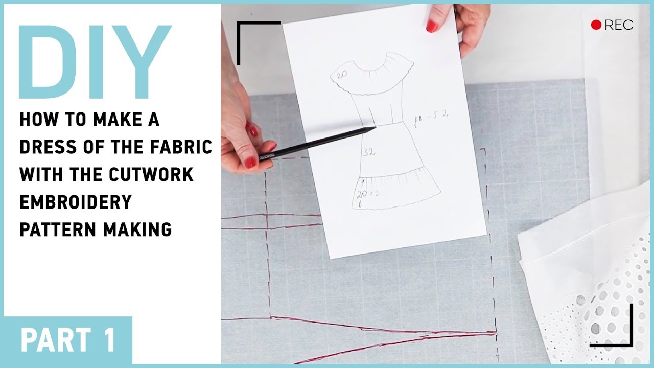 DIY: How to make a dress of the fabric with cutwork embroidery? Sewing a summer dress.