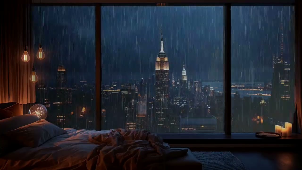 Rain Sounds for Sleep from an Open Window | Gentle Rain for Insomnia Relief
