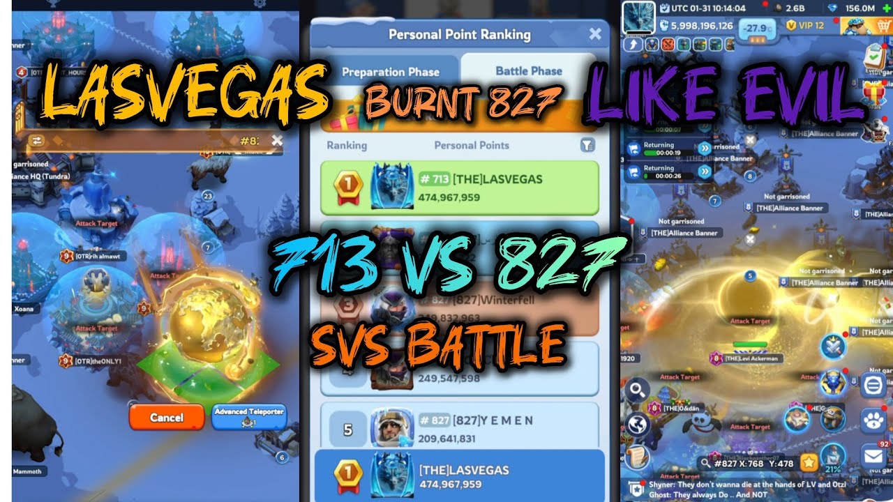 SVS MASSACRE 💀 | Las Vegas Burned 🔥 | State 713 vs 827 | Whiteout Survival #wos