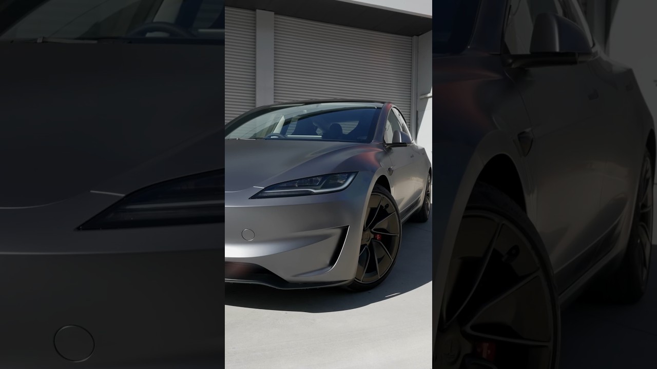 Tesla Wrapped in Dark Quicksilver! 🥷