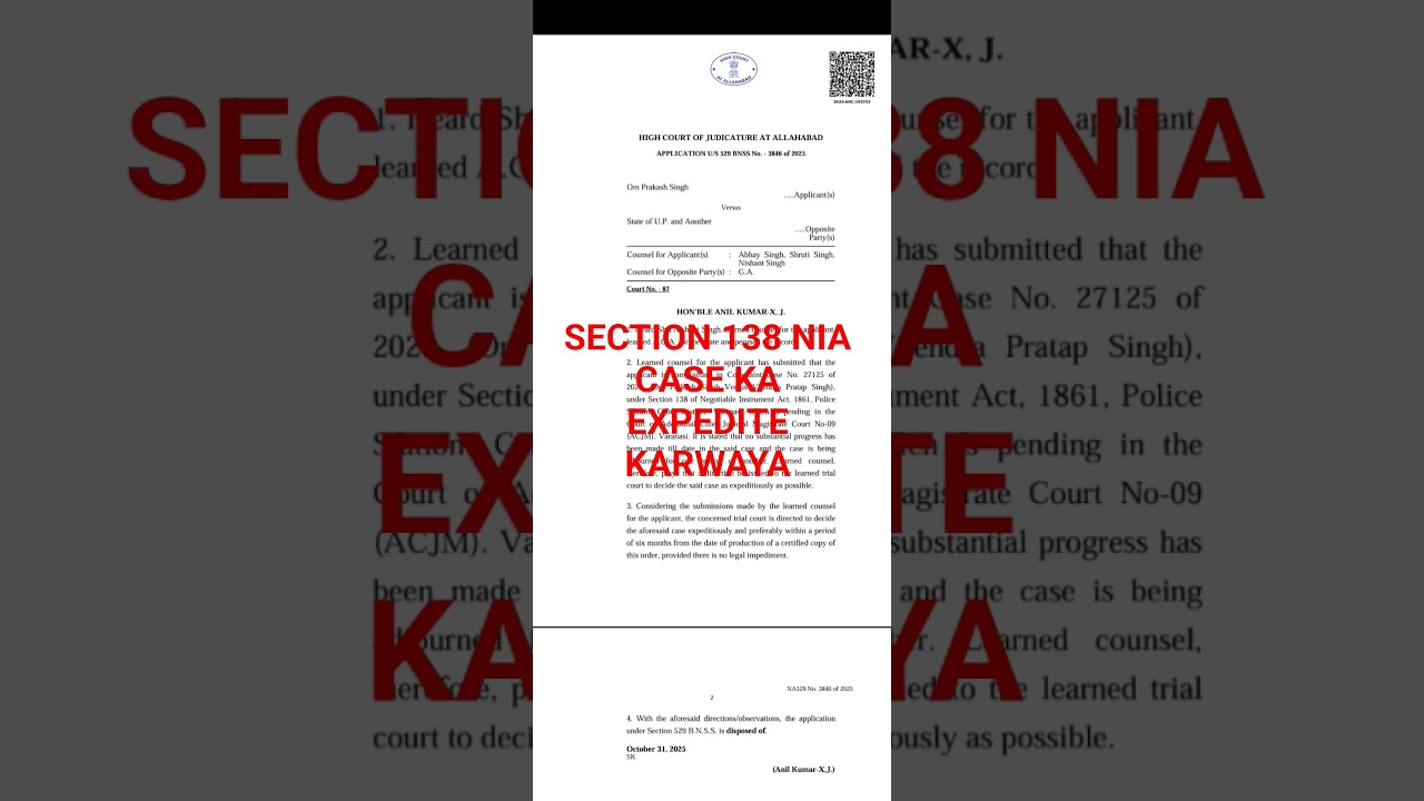 SECTION 138 NIA 