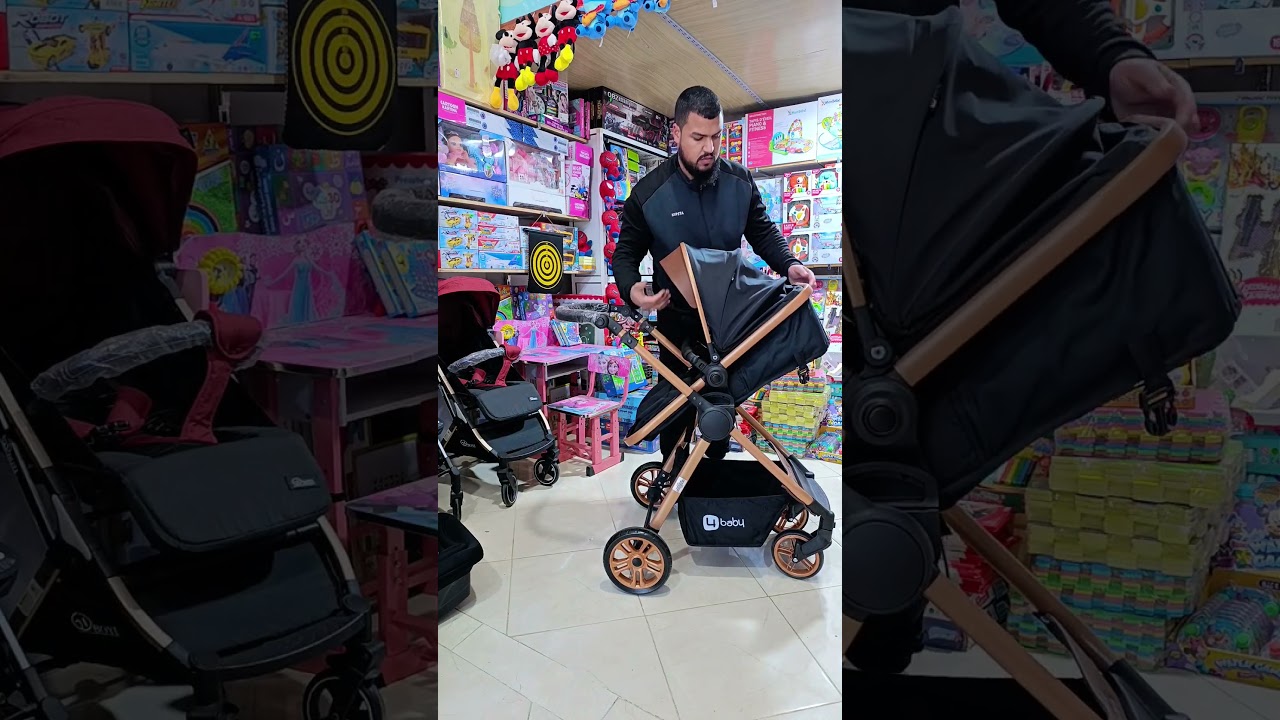 Baby stroller 4Baby 3-in-1 &ndash; Elegant & Luxurious Black Baby Stroller