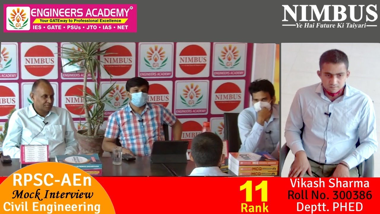 Congratulations Vikash Sharma ( PHED - AEn ) | Mock Interview -Engineers Academy Toppers in RPSC AEn