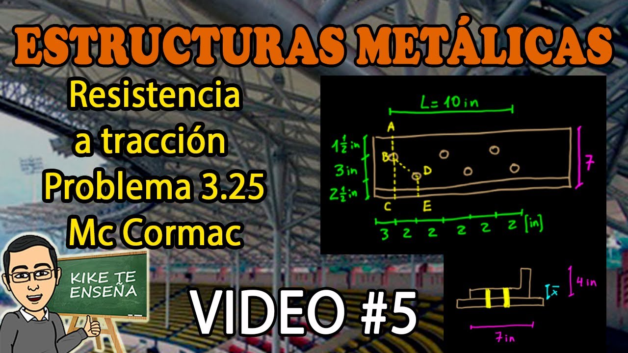 PROBLEMA 3.25 MC CORMAC RESISTENCIA A TRACCION - CURSO ESTRUCTURAS METÁLICAS - VIDEO #5