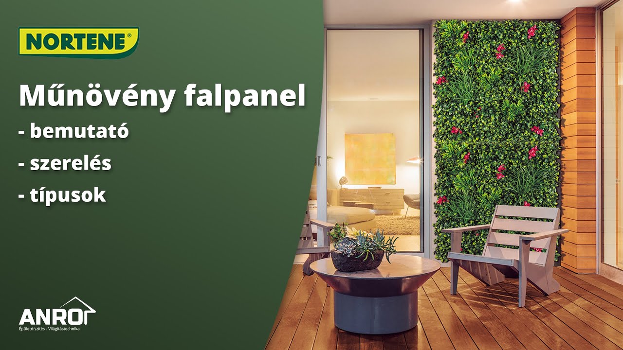 Erkély fal és homlokzat díszítés műanyag zöldfal segítségével: Nortene műnövény falpanel beépítése
