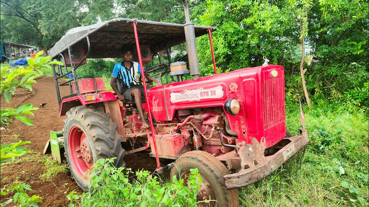 Mahindra 575 di tractor goes to rotavator performance in farmland plants @Mohantractorslife