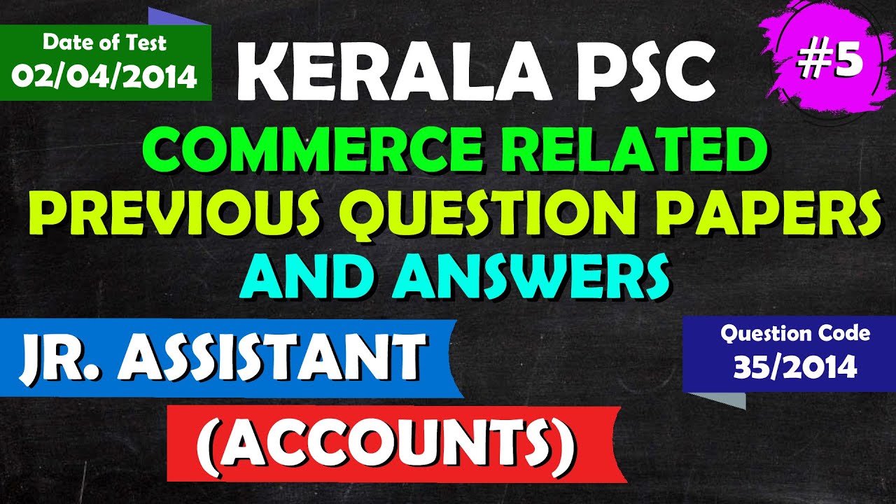 JUNIOR ASSISTANT ACCOUNTS | ACCOUNTANT | JUNIOR ACCOUNTANT | KERALA PSC QUESTIONS AND ANSWERS