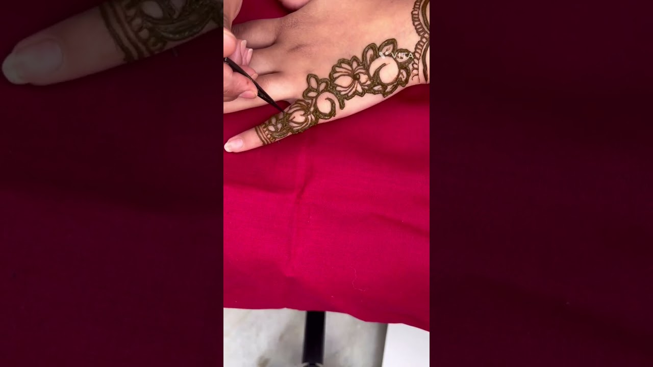 Simple back hand floral mehendi design for beginners 