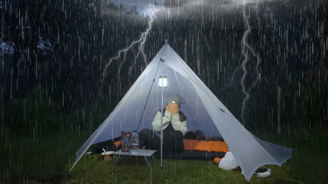 THE WORST LIGHTNING STORM I EVER EXPERIENCED ‼️ CAMPING IN HEAVY RAIN