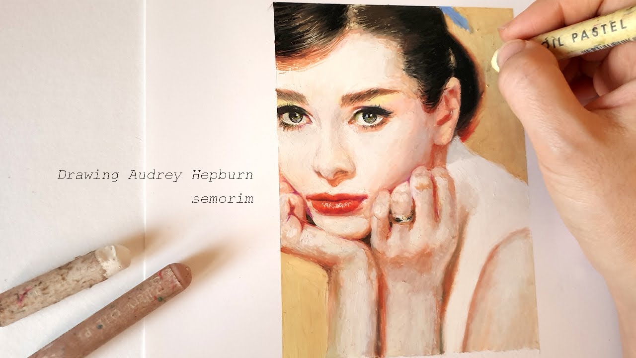 오드리헵번 그리기 (Drawing Audrey Hepburn) [오일파스텔/Oil Pastel] / 인물화 | 세모림 semorim