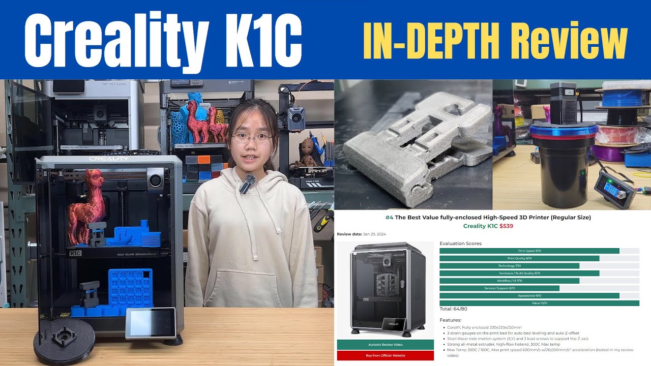 3D-принтер Creality K1C: подробный обзор, тестирование с использованием нейлонового углеродного в...