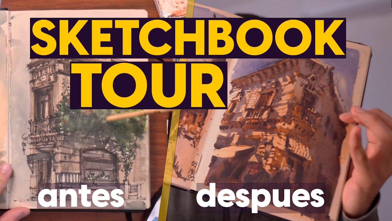 Watercolor SKETCHBOOK TOUR || Cuaderno de acuarela 2020 | Gabriel Canteros