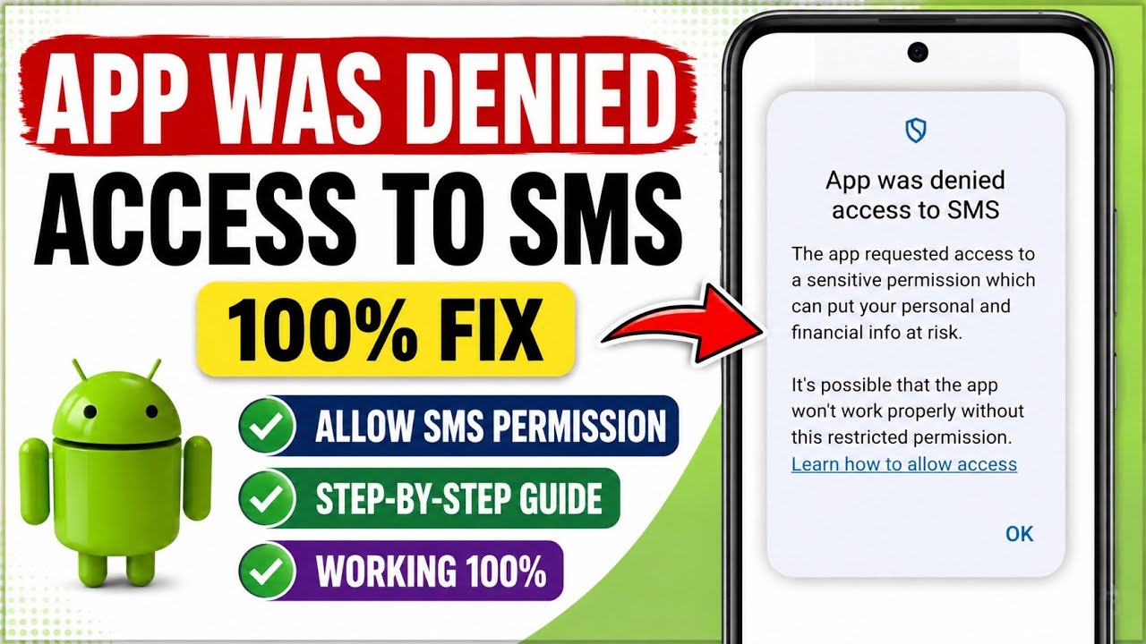 fix app was denied access to sms problem | sms permissionapp was denied access