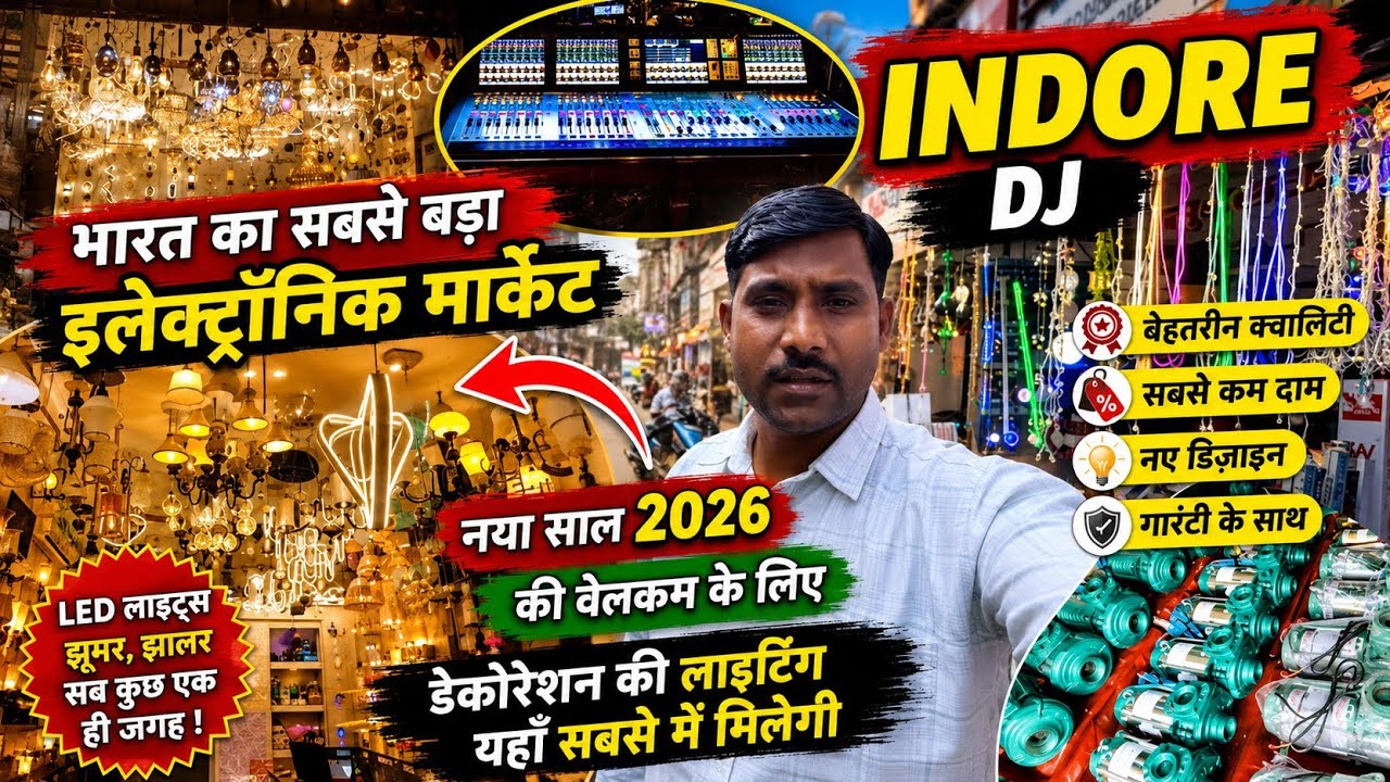 भारत का सबसे सस्ता इलेक्ट्रॉनिक मार्केट इंदौर||नया साल के लिए डेकोरेशन का सस्ता लाइटनिंग यहां मिलेगी