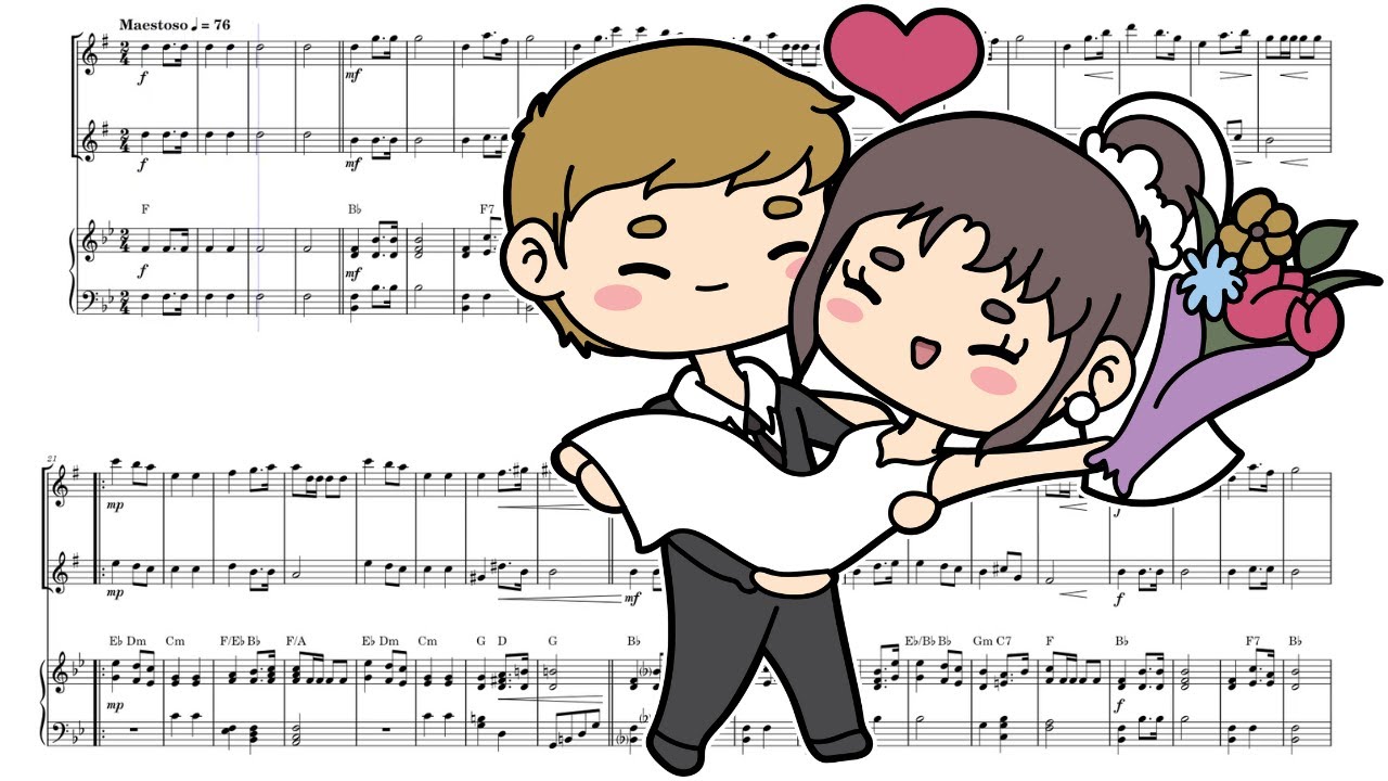 ALTO SAX DUET & PIANO Sheet Music | Wedding March (Bridal Chorus) - Wagner