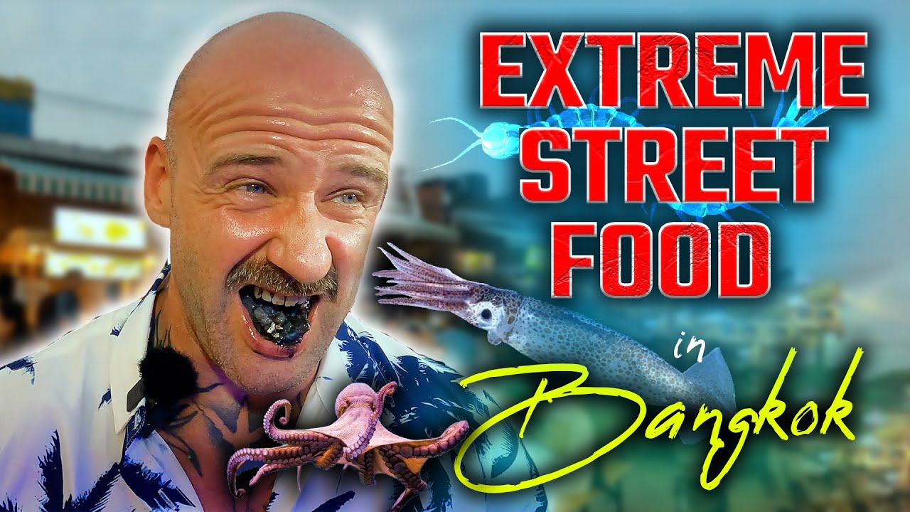 Extreme Street Food in Bangkok: Eating Live Squid & Dancing Shrimp 🦐🐙