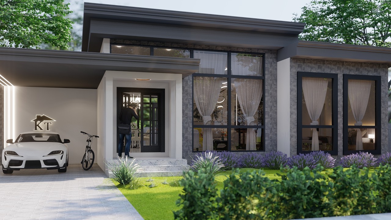 house plan with 3 bedrooms 2 baths/house design [14.9mx11.2m]model0156
