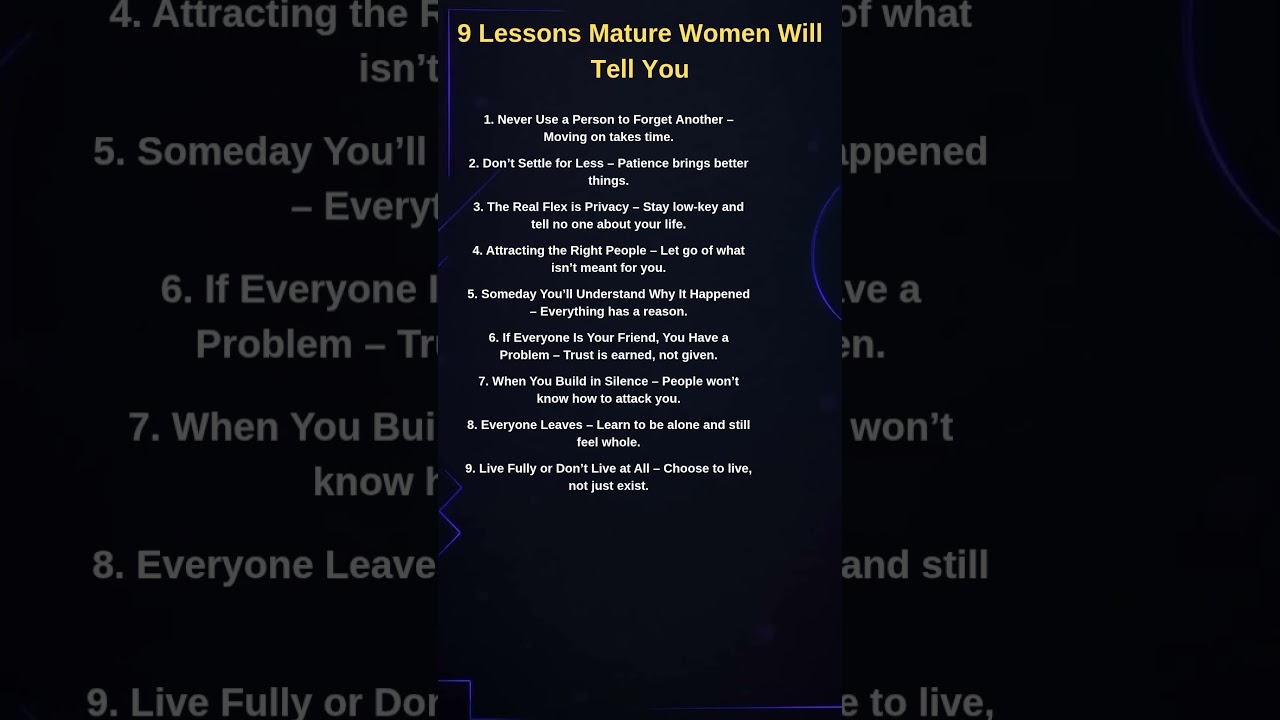 9 Lessons Only Mature Women Know