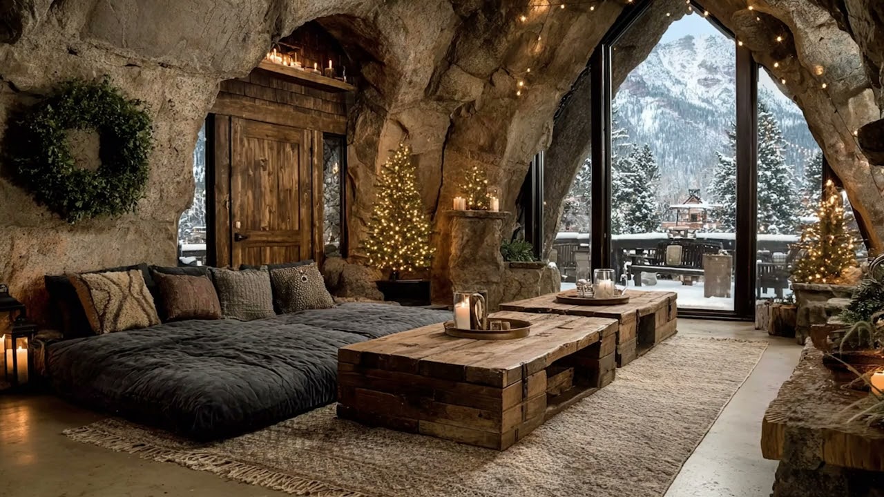 Warm  Fireplace 🔥 Soothing Instrumental  Music 🎄 Relaxing Holiday Ambience 2025