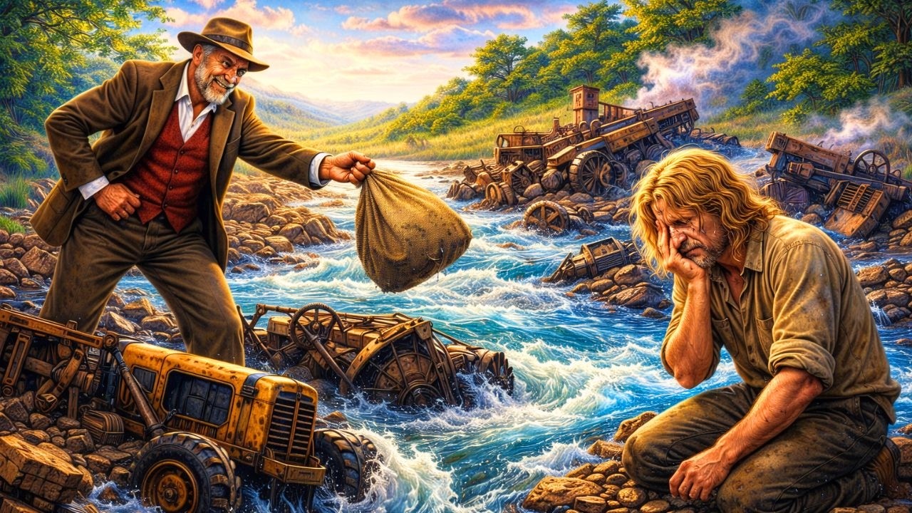 ¡Pagó al peón con un Riacho que destruía las máquinas... sin saber lo que el agua escondía! 🌊⚙️