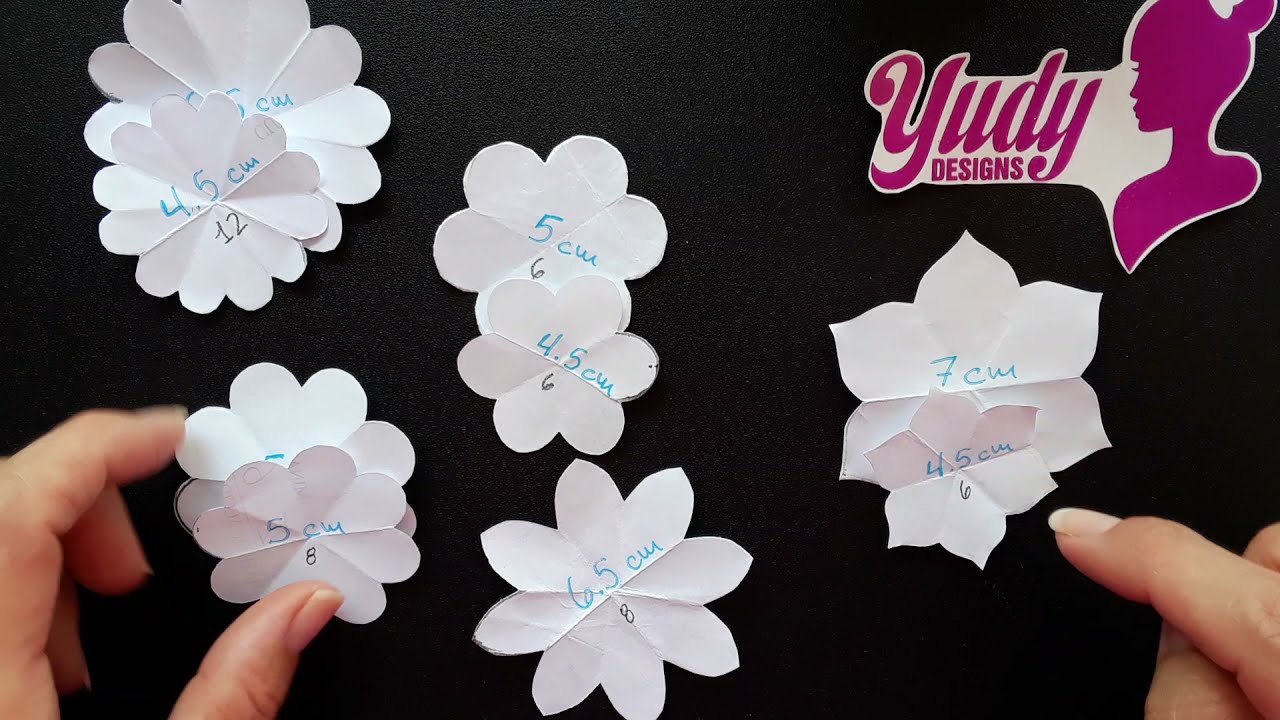 Moldes de Flores Fáciles. Flor de foami, vinil, fieltro o papel.
