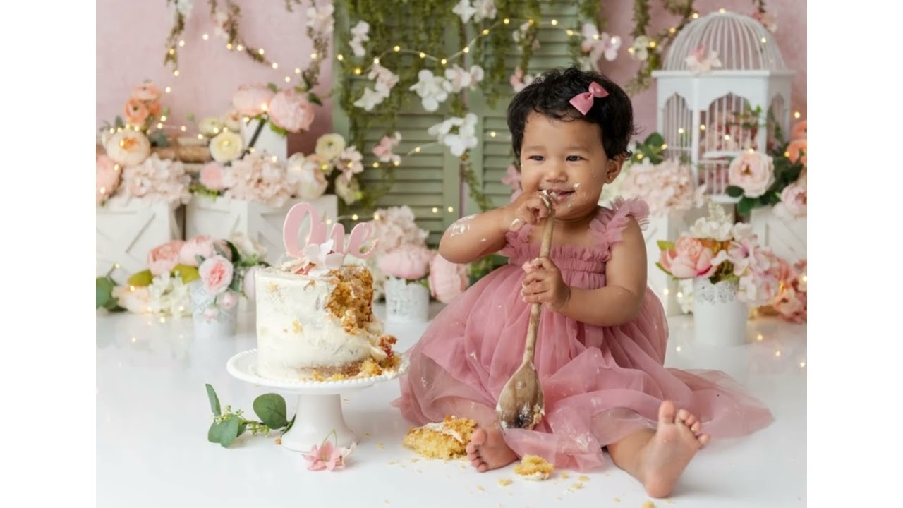 Happy 1st Birthday Presley Rai Cake Smash Photo Shoot