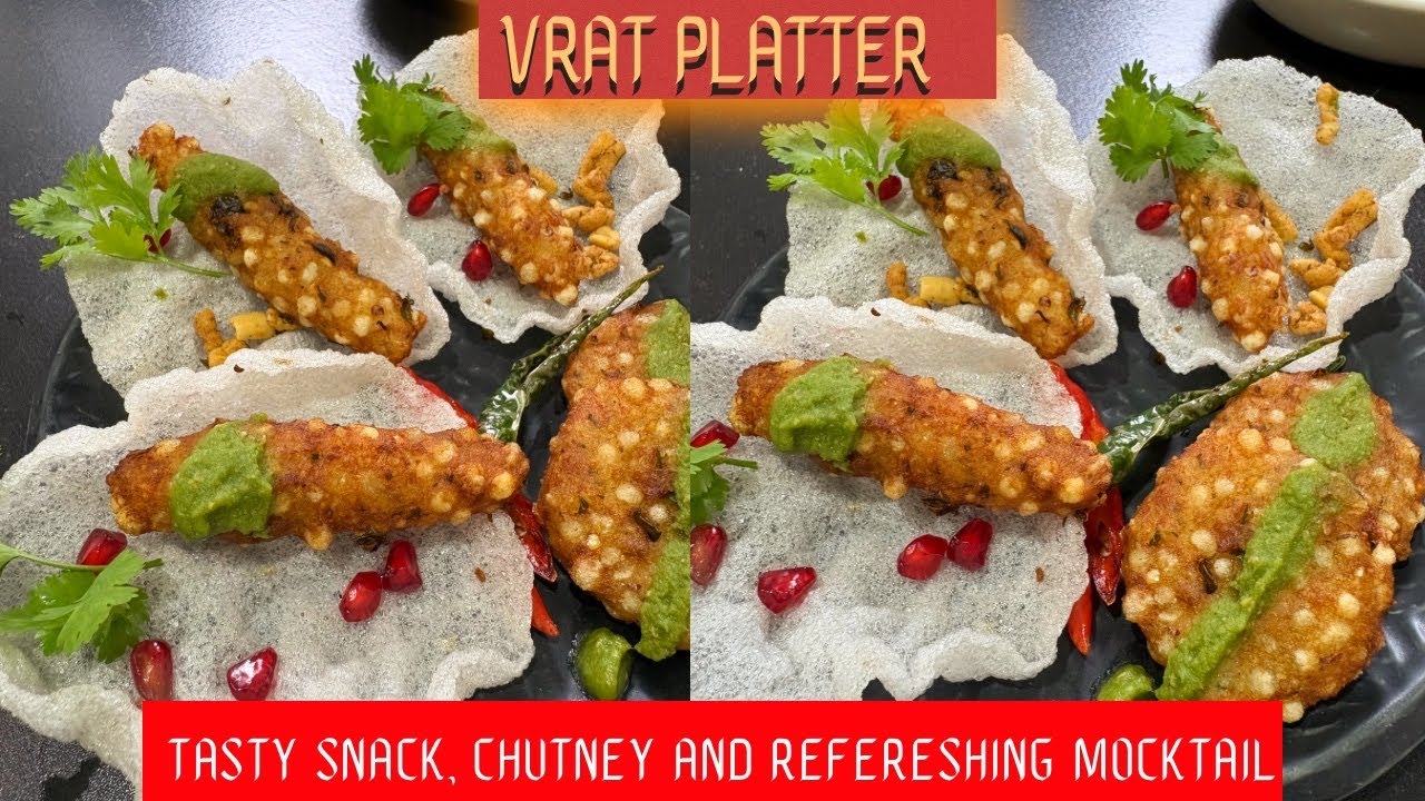Navratri Sp 🙏Tasty sabudana snacks with dip and Refreshing Drink 😋 