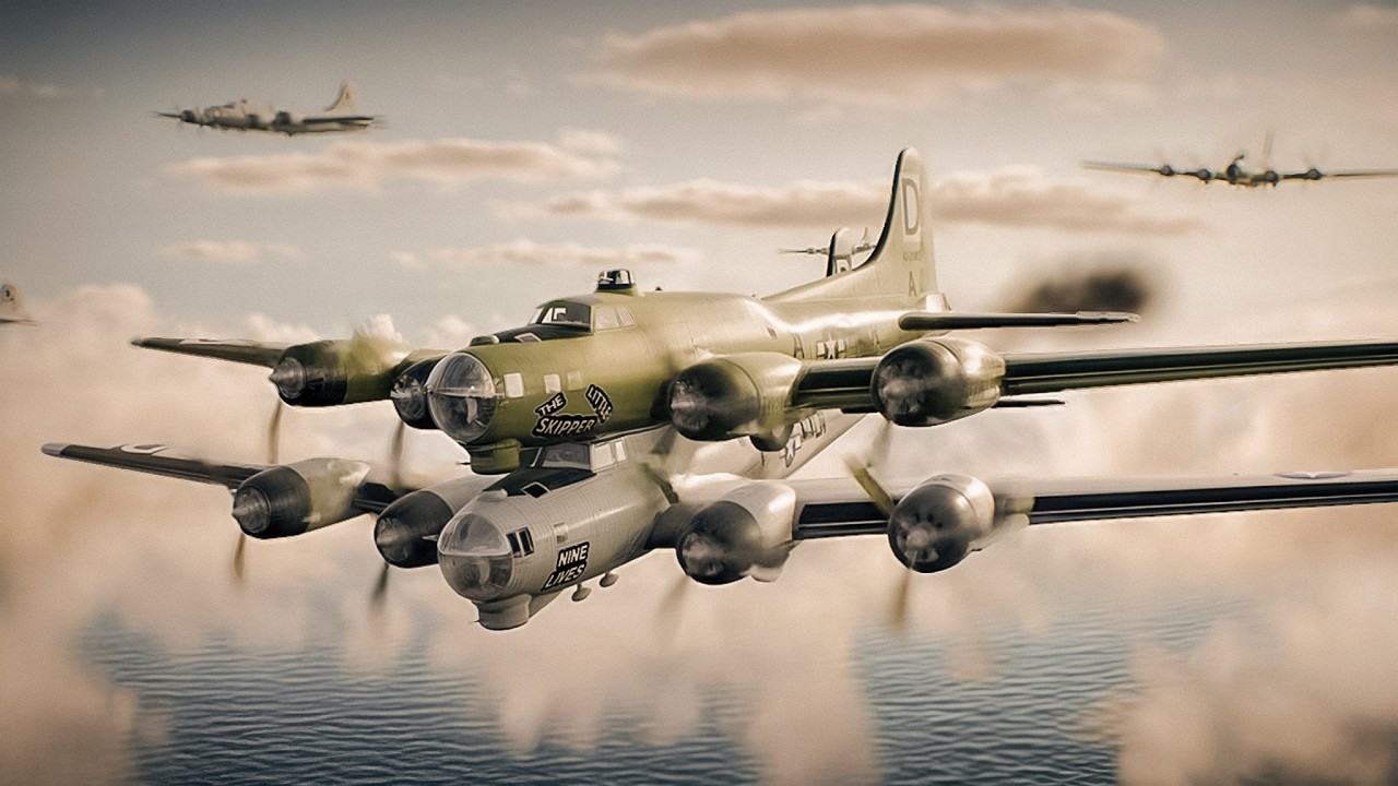 Как два B-17 пролетели, зацепившись друг за друга