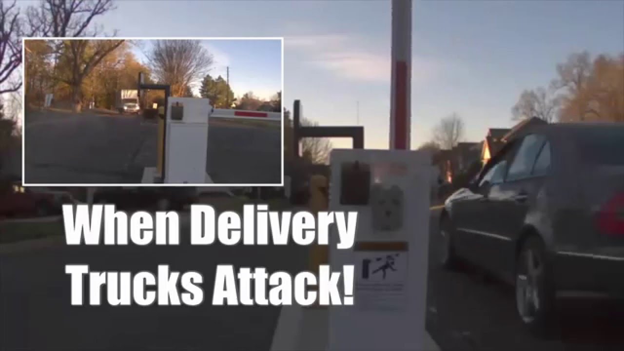 Security Cameras - Delivery Truck Runs Through Security Gate