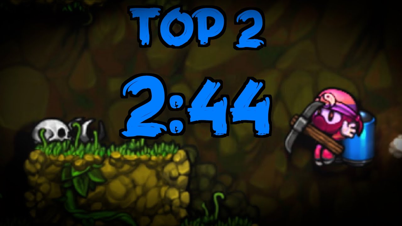 (TOP 2) Spelunky No Teleporter Pacifist Any% Speedrun 2:44