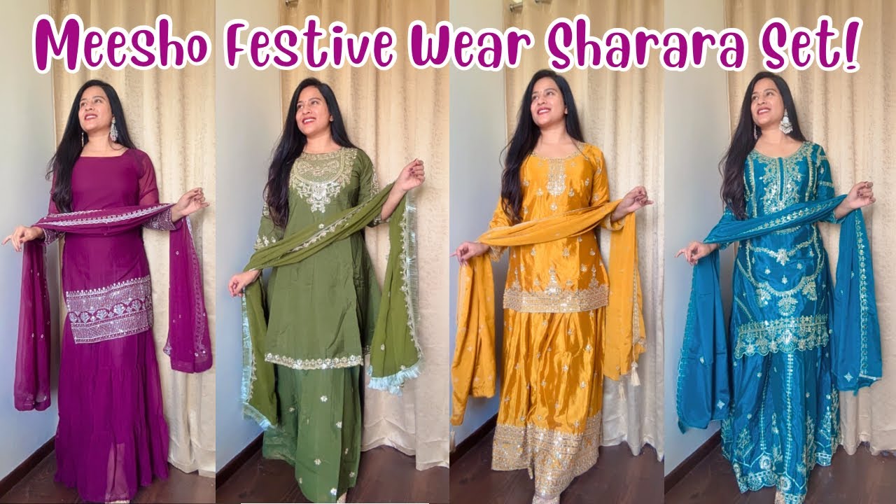 Meesho Wedding Wear Kurta Set Haul 😍 || Meesho Festive Wear Sharara Set 