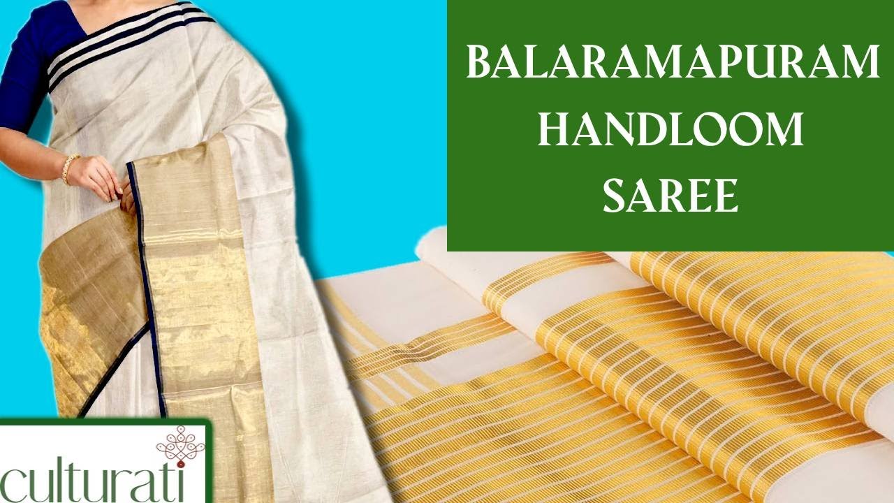 Kerala Kasavu Balaramapuram Handloom Cotton Saree | Buy Saree Online | Culturati